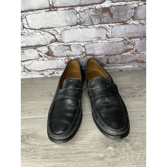 Massimo Dutti Black Leather Penny Loafers Slip On Dress Shoes Men Sz 42EU/9M US main image 6